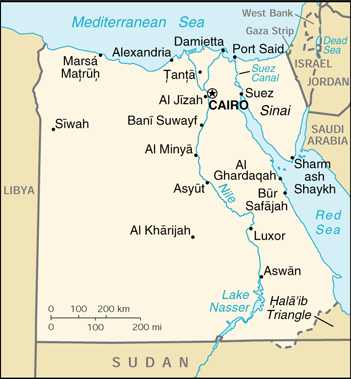 Egypt CIA Map