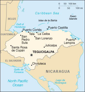 Honduras CIA Map