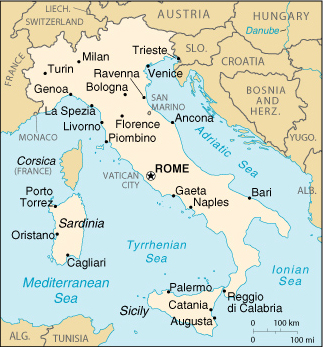 Italy CIA Map