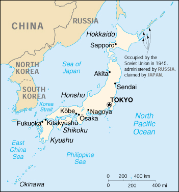 Japan CIA Map