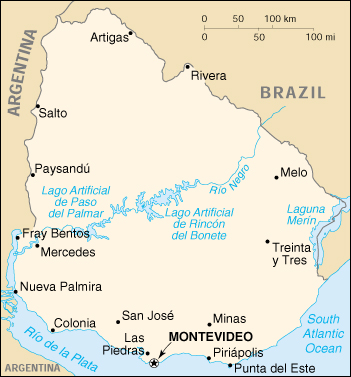 Uruguay CIA Map