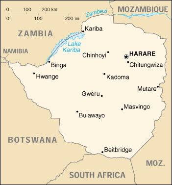 Zimbabwe CIA Map