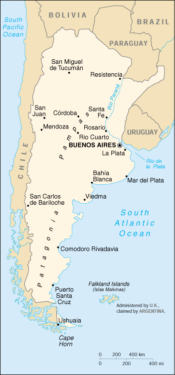 Argentina CIA Map