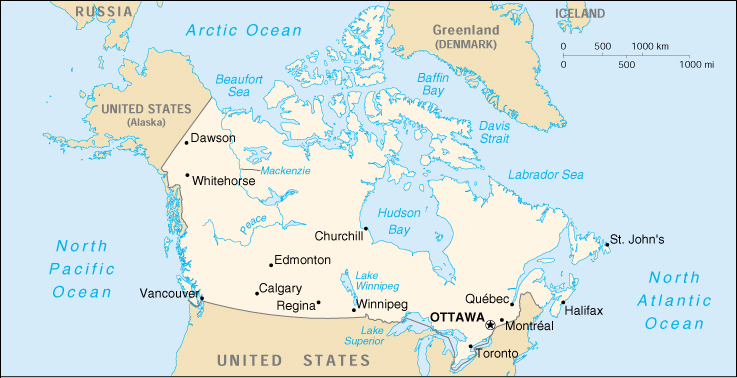 Canada CIA Map