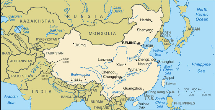 China CIA Map