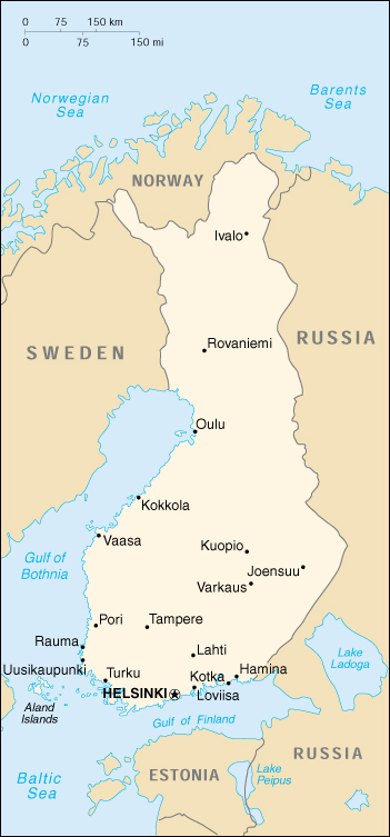 Finland CIA Map
