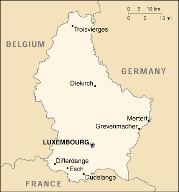 Luxembourg CIA Map
