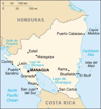 Nicaragua CIA Map