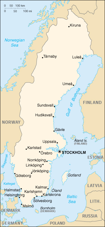 Sweden CIA Map