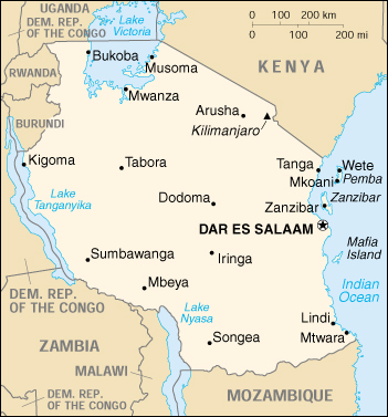 Tanzania CIA Map