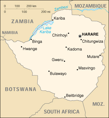 Zimbabwe CIA Map
