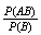 $\frac{P(AB)}{P(B)}$