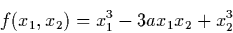 \begin{displaymath}f(x_1,x_2) = x_1^3 -3ax_1x_2 + x_2^3
\end{displaymath}