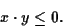 \begin{displaymath}x \cdot y \leq 0. \end{displaymath}