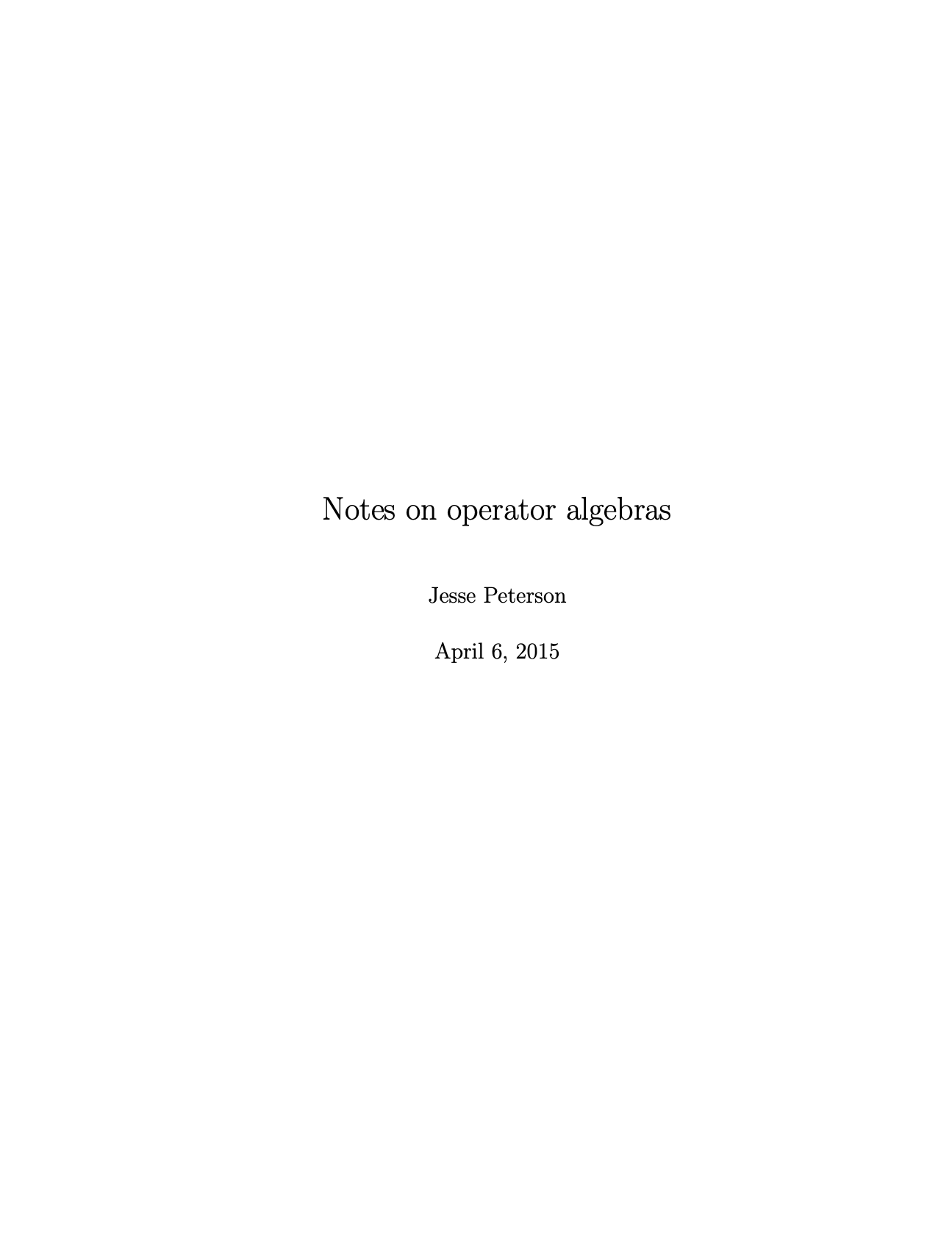 Peterson Operator Algebras