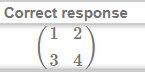 (1,2|3,4) matrix with round brackets